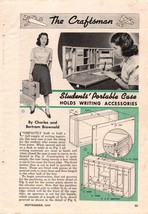 1945 Vintage Student&#39;s Portable Writing Case Project Article Popular Mec... - $29.95
