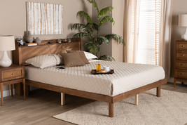 Seine Walnut Brown Queen Size Platform Bed w/Charging Station - $7,978.91 MXN