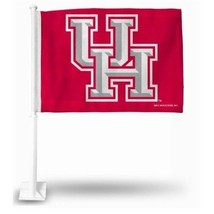 Houston Cougars NCAA Car Window Mount Double-Sided Logo Flag Red White 1... - $24.74