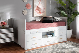 Dorian White 5-Drawer Twin Size Storage Bed w/Pull-Out Desk - $18,618.81 MXN
