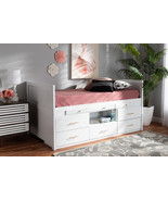 Dorian White 5-Drawer Twin Size Storage Bed w/Pull-Out Desk - $18,618.81 MXN