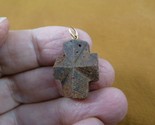 (CR501-24) 7/8&quot; oiled Fairy Stone Pendant CHRISTIAN CROSS Staurolite Cry... - £23.52 GBP