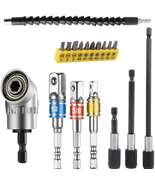 Flexible Drill Bit Extension Set, Includes 105° Right Angle Drill, Benda... - $21.63