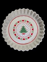 Vintage 1984 Treasure Craft Christmas Tree Heart Quiche 10in - £18.55 GBP