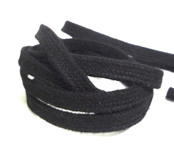 1/4&quot; 7mm wide 5-100y Black Cotton Braided Flat Tape Tape w/o center string CC13 - £5.58 GBP+