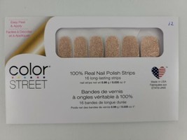 Color Street CHELSEA YA LATER 100% Real Nail Polish Strips Gold Glitter ... - £26.55 GBP