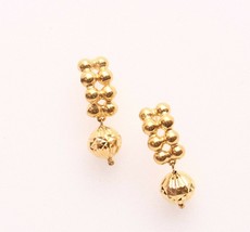 18k gold beads earring push and pull  #23 - £90.38 GBP