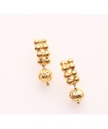 18k gold beads earring push and pull  #23 - £90.81 GBP