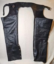 Daniel Smart Brand Leather Chaps Motorcycle Mens Large Black Hip Set - $726.45 MXN