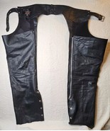 Daniel Smart Brand Leather Chaps Motorcycle Mens Large Black Hip Set - $724.21 MXN