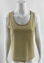 Bob Mackie Womens Sleeveless Sweater Size Small Gold Shimmer Shell - £15.82 GBP