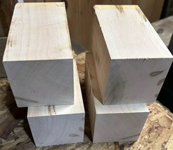 FOUR (4) KILN DRIED MAPLE TURNING BLANKS LATHE WOOD LUMBER 3&quot; X 3&quot; X 12&quot; - $39.55