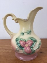 Vtg 1940s Hull Art Pottery USA W-2 Yellow Pink Wildflower Vase Ewer Pitcher 5.5&quot; - £62.72 GBP