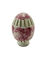 Formalities by Baum Bros Red and White Floral Egg w Gold Footed Trim Figure  - £11.00 GBP