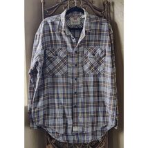 Levis Plaid Flannel Button Front Collared Shirt Blue  L WPL 423 Mens - $14.85