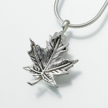 Sterling Silver Maple Leaf Memorial Jewelry Pendant Funeral Cremation Urn - £126.53 GBP