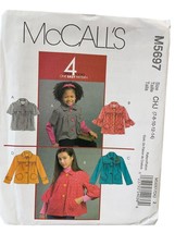 McCalls Sewing Pattern M5697 Shirt Blouse Top Jacket Girls Size 7-14 - $9.74