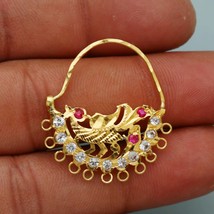 20k 20kt 20ct gold nose rings indian wedding style jewelry, Peacock Design - £365.30 GBP