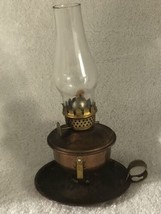 VTG Copper Hurricane Glass Hanging Oil Lamp Thick Chimney Needs Cleaning... - $12.38