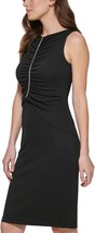 New Calvin Klein Black Embellished Ruched Sheath Dress Size 16 $149 - £75.91 GBP