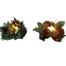 Vintage Pinecone Candle Holders Christmas Decor Centerpiece Holiday Pair... - $16.00