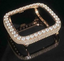 Bling Apple Watch Series 4/5/6/S Bezel Face Case Zirconia Diamond Rose G... - £51.56 GBP