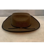 VINTAGE! Chris Eddy Ghost Rider Cowboy Hat Size Brown Wool Felt Small - £7.23 GBP