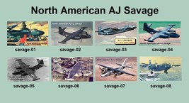 8 Different North American AJ Savage Warplane Magnets - $100.00