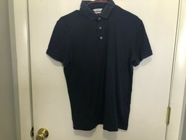 Calvin Klein The Men&#39;s Liquid Touch Polo Dark Navy Blue Polo Shirt Size ... - $8.90