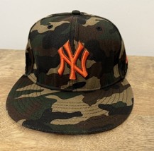 New York Yankees Hat Cap Fitted 8 Green Camouflage Military Army Camo Ba... - $22.76