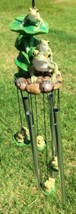 Ebros Pond Green Frog Family On Lily Pads Resonant Relaxing Wind Chime P... - $32.99