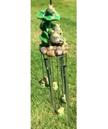 Ebros Pond Green Frog Family On Lily Pads Resonant Relaxing Wind Chime P... - $44.81 CAD