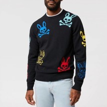 Psycho Bunny lacomb all over bunny sweater in Black - size XL - $134.64