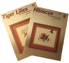 Tiger Lilies &amp; Hibiscus from Original Colors by Janet Powers Cross Stitc... - $9.95