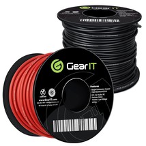 GearIT 16 Gauge Wire (100ft Each - Black/Red) Copper Clad Aluminum CCA -... - £31.45 GBP