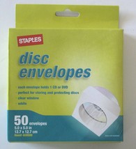 Staples CD/DVD Disc Envelope 35ct 459599 5in x 5in - $2.49