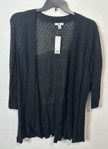 Croft &amp; Barrow Black Knit Open Front Women’s Cardigan Sweater Size 3XL - $29.69