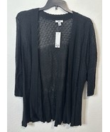 Croft &amp; Barrow Black Knit Open Front Women’s Cardigan Sweater Size 3XL - $40.32 CAD