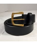 Leegin Mens Size 40 Black Leather Dress Belt brass gold buckle made USA ... - $35.00