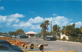 Riviera Beach Florida Empty Boat Trailers Attest To Popularity Postcard 1960 - £6.19 GBP