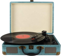 Retro Belt-Driven Vintage Phonograph Portable Bluetooth Suitcase Upgraded Audio - £41.73 GBP