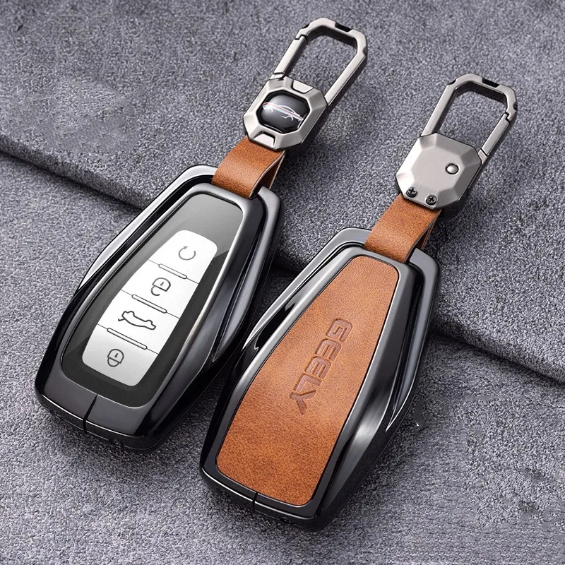 Car Key Fob Cover Case Shell Holder Set For Geely Coolray X6 Emgrand Glo... - $17.73