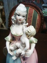 1930&#39;s Sculpture planter mother and child Olimpia, Italy, gorgeous colors  [*12] - £140.17 GBP