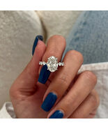 3.00 Carat Oval Lab Grown Diamond Hidden Halo Engagement Ring in White Gold - $3,924.26 CAD