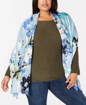 Inc International Concepts Blooming Floral Blue Soft Wrap Shawl Nwt - £10.92 GBP