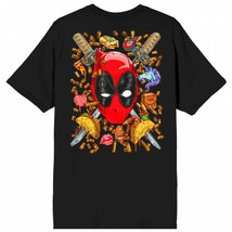 Deadpool Swords on the Brain Front and Back Print T-Shirt Black - £27.15 GBP