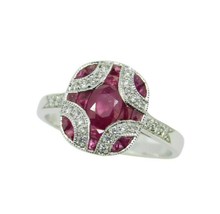 Authenticity Guarantee 
18k Gold Deco Style Specialty Cut Genuine Natural Rub... - $54,088.36 MXN