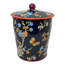 VINTAGE ORIENTAL DESIGN MADE IN ENGLAND METAL CANISTER  Cherry Blossom - £20.86 GBP