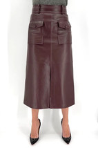 Real Soft Lambskin Leather Stylish BROWN New Women&#39;s Skirt Handmade Part... - £93.08 GBP