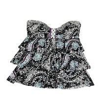 24th Ocean Tiered Ruffle Tankini Top Size M NWOT Black Multi Paisley Str... - $189.88 MXN
